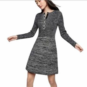 Club Monaco Black Marled Wool Dress XS